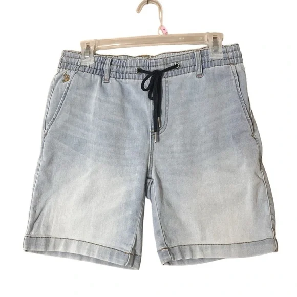 U.S. POLO ASSN. Chambray‎ Pull On Drawstring Denim Shorts Size XS Casual Preppy - Picture 2 of 9